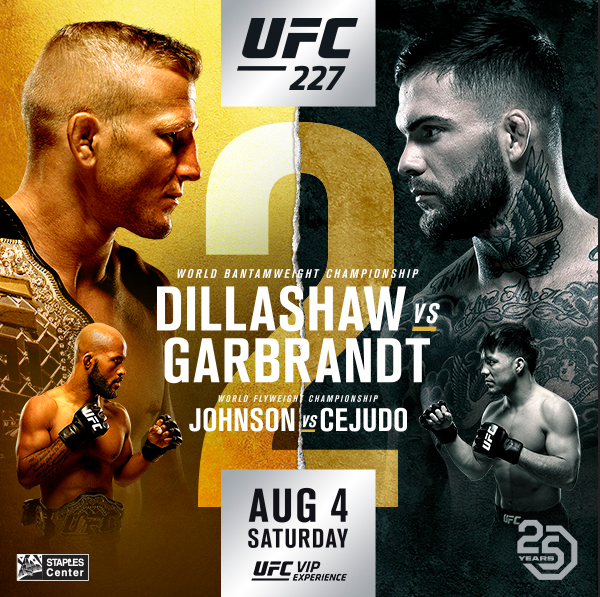 UFC 227 Replay – Cody Garbrandt vs T.J. Dillashaw 2